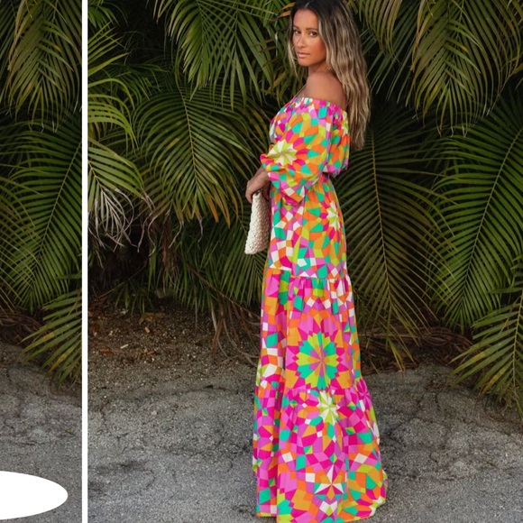 NWOT DOWN IN RIO COTTON OFF THE SHOULDER TOP - Picture 5 of 7